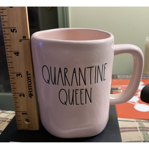 Rae Dunn Artisan Collection Quarantine Queen Pink Salmon Coffee Mug Cup Decor - Picture 8 of 8